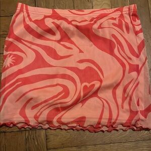 Pink and Red Swirl Mini Skirt